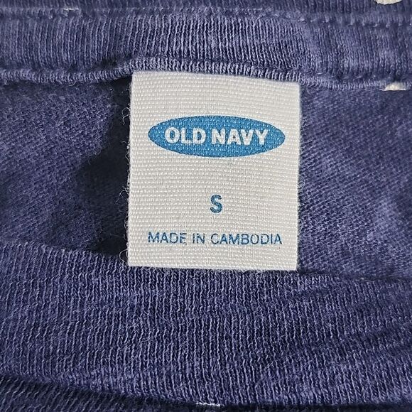 Old Navy ruffled sleeve tee, navy blue with white polka dots, S - Picture 5 of 8